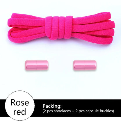 New Colorful Elastic No-Tie Shoelaces – Round Sneakers Laces for Kids & Adults