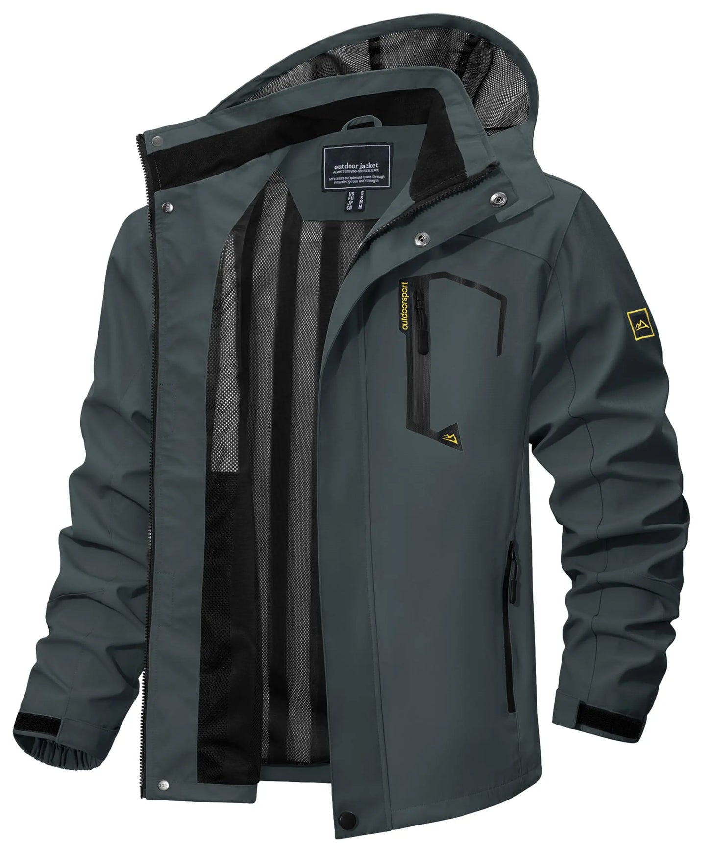Men’s Lightweight Rain Jacket - Mesh Lined Waterproof Windbreaker for Spring, Autumn, Hiking and Fishing
