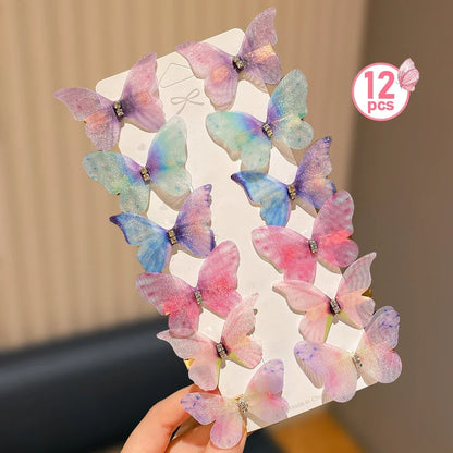 36-Piece Butterfly Hairpins - Dreamy Gradient Colors Cute Hair Accessories for Girls, Birthday Parties, Weddings & Everyday Styling
