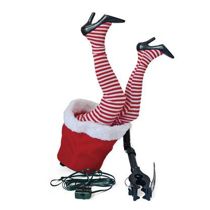 Fun Christmas Tree Leg Decoration | Plush Topper & Sticky Holiday Tree Ornament