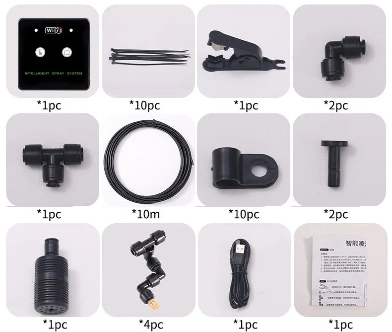 WiFi Automatic Mist Sprayer - Timed Rainforest Irrigation & Reptile Humidifier Spray System