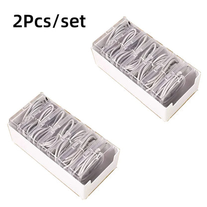 Cable Organizer Storage Box Set – Durable Plastic Cord, Charger & Device Management Organizer for Office & Home Use