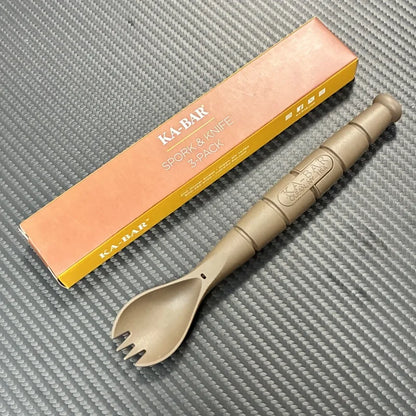 Tactical Mini Cutlery Set - EDC Folding Fork Spoon Knife Combo for Camping, Hiking & Outdoor Adventures