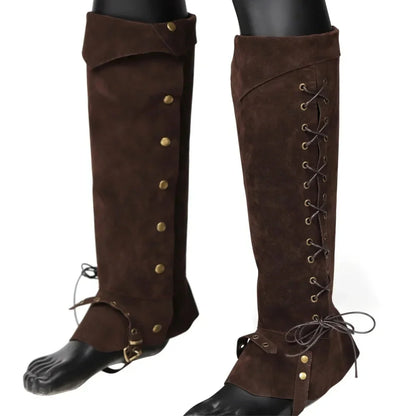 Halloween Medieval Bandage Shoe Covers – Unisex Leg Guard Boots for Viking, Warrior & Knight Cosplay Armor
