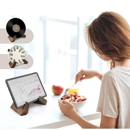Wooden Cookbook Stand - Adjustable Kitchen Recipe Holder & Book Reading Display Stand