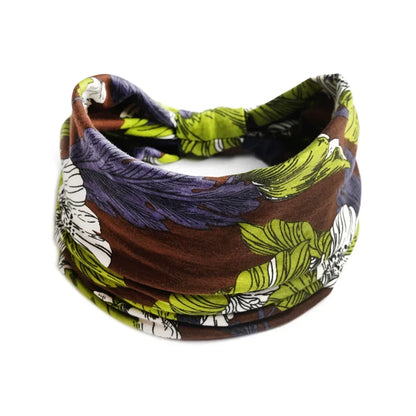 Bohemian Wide Cotton Stretch Headbands for Women – Turban Style Hairbands, Bandana Headwrap Hair Accessories