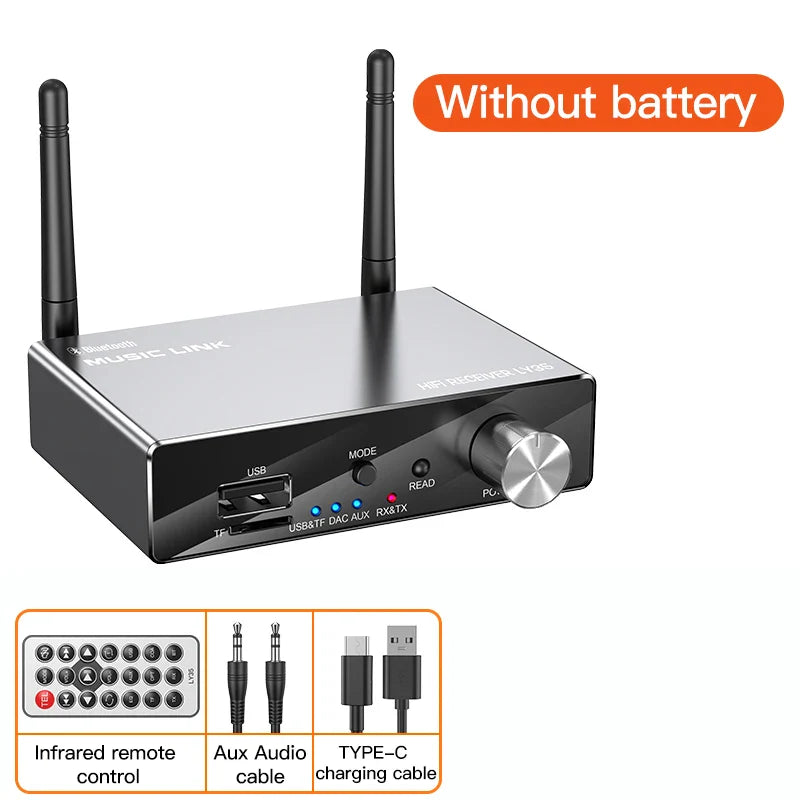 Bluetooth 5.3 Receiver Transmitter | Low Latency Stereo AUX 3.5mm, Optical, Coaxial Wireless Audio Adapter USB for TV & PC