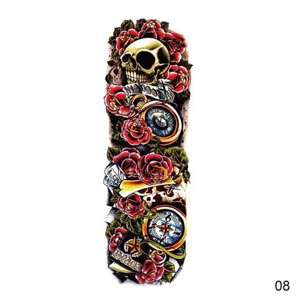 16 Designs Full Arm Temporary Tattoo Sleeves - Waterproof Body Art Stickers for Men & Women Fashion Style