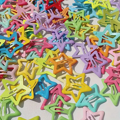Star-Shaped Alloy Hair Clips - 20/50Pcs Retro Hollow-Out Hair Accessories for Elegant Daily Styling