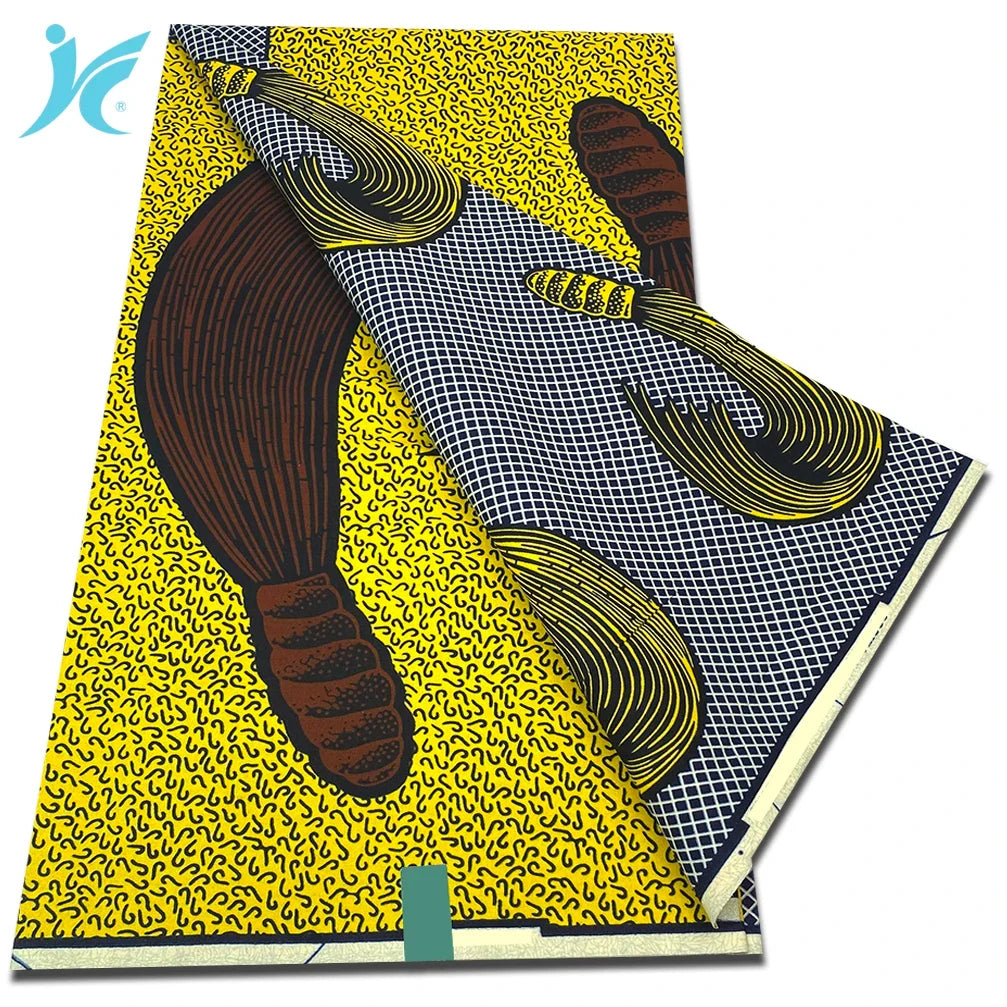 Classic African Wax Fabric - 100% Cotton Soft Ankara Pagne for Women's Dresses