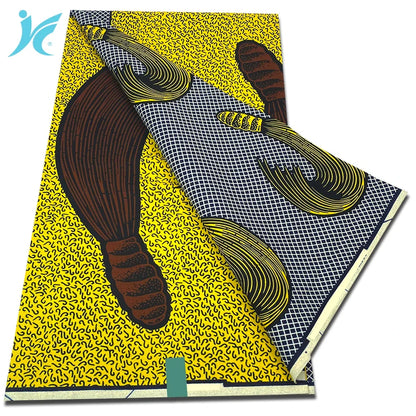 Classic African Wax Fabric - 100% Cotton Soft Ankara Pagne for Women's Dresses