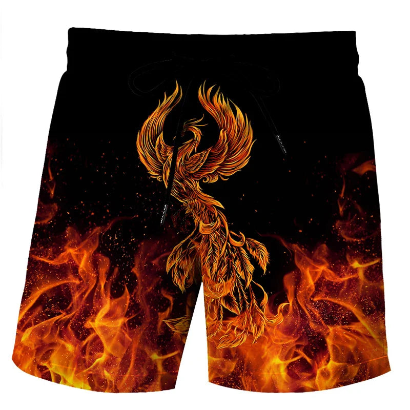 Funny Duck Graphic Men’s Beach Shorts – 3D Animal Print Board Shorts for Swim, Gym & Sports