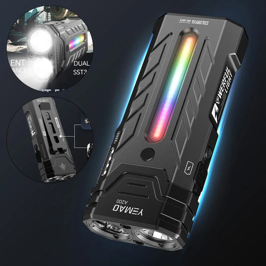 5200LMS Multi-Functional Portable LED Flashlight – Magnetic Torch for Hiking, Camping & Outdoor Adventures