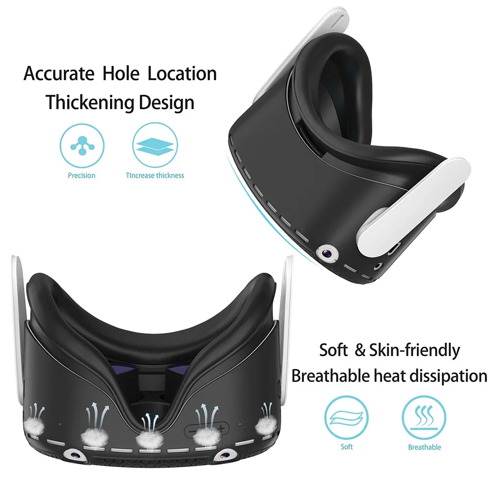 Silicone VR Protective Cover - Full Protection Shell Case Compatible with Quest 2 Accessories