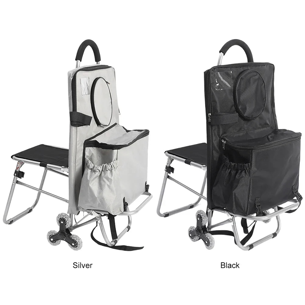 Multifunctional Folding Art Cart — Stair-Climbing Trolley with Storage, Ideal Gift for Art Students & Art Exams