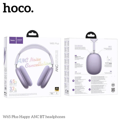 HOCO W65 Plus ANC Bluetooth Headphones – Over-Ear Wireless HiFi Sport Headset with Noise Reduction & Control Button