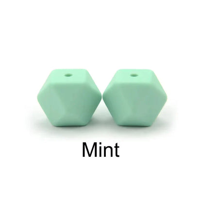 LOFCA 10PCS Hexagon Silicone Beads (14mm/17mm) – DIY Jewelry Making & Pacifier Chain Accessories Bulk Set