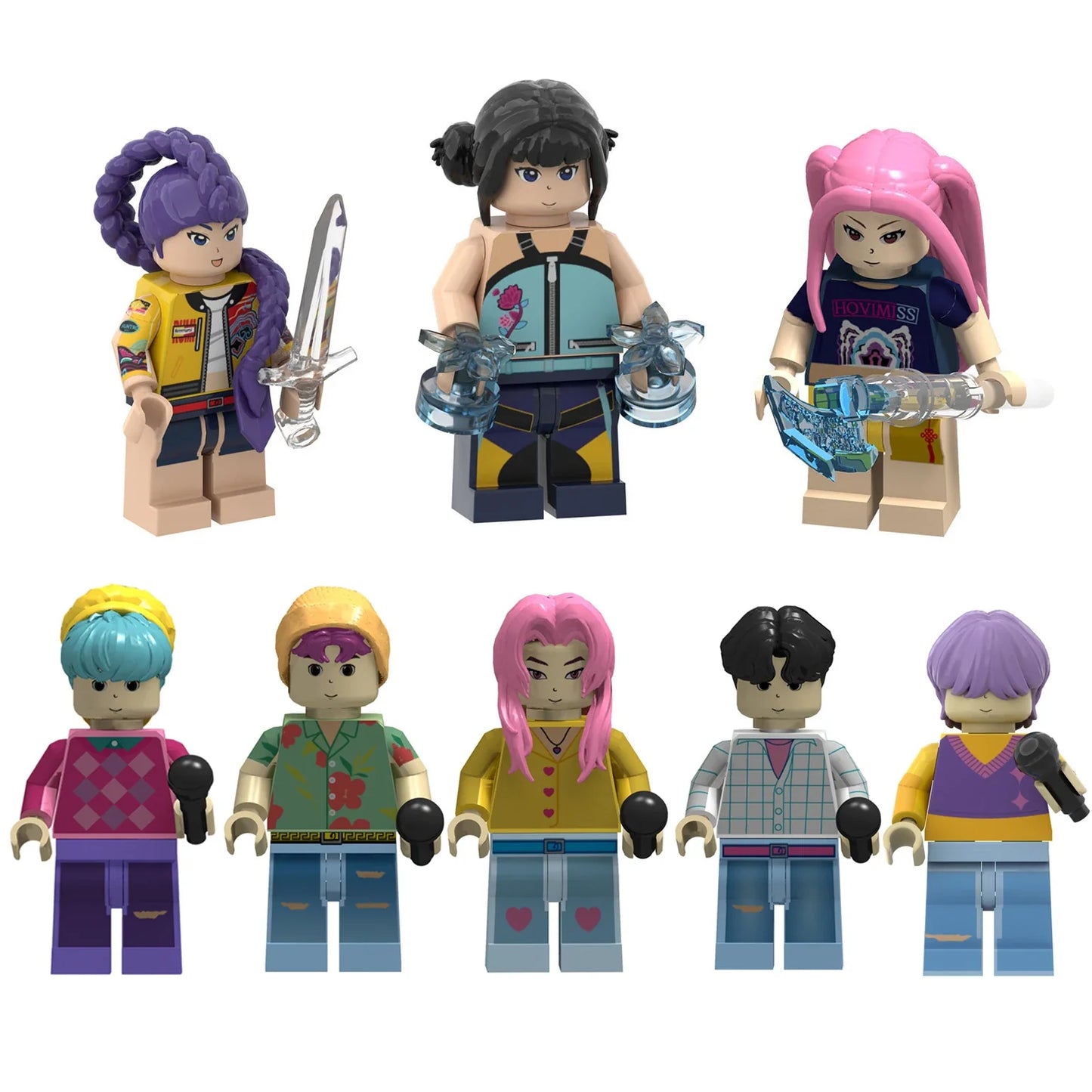 New Kpop Demon Hunters Mini Action Figure – Building Blocks Toy & Desk Decoration Collectible Gift