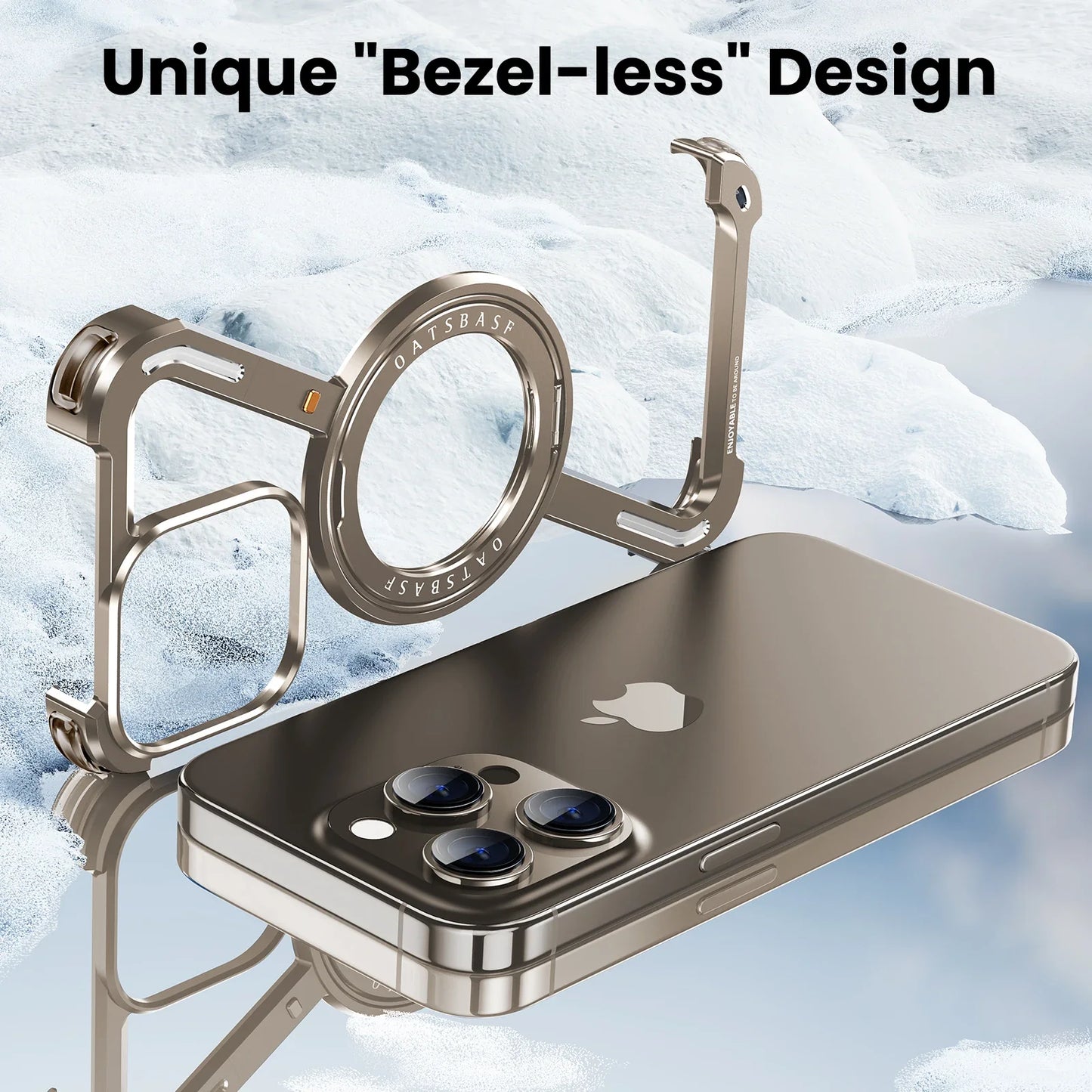 Oatsbasf Z-Shape Metal Phone Case for iPhone 15/16 Pro Max | Shockproof Cover with 360° Rotating Holder