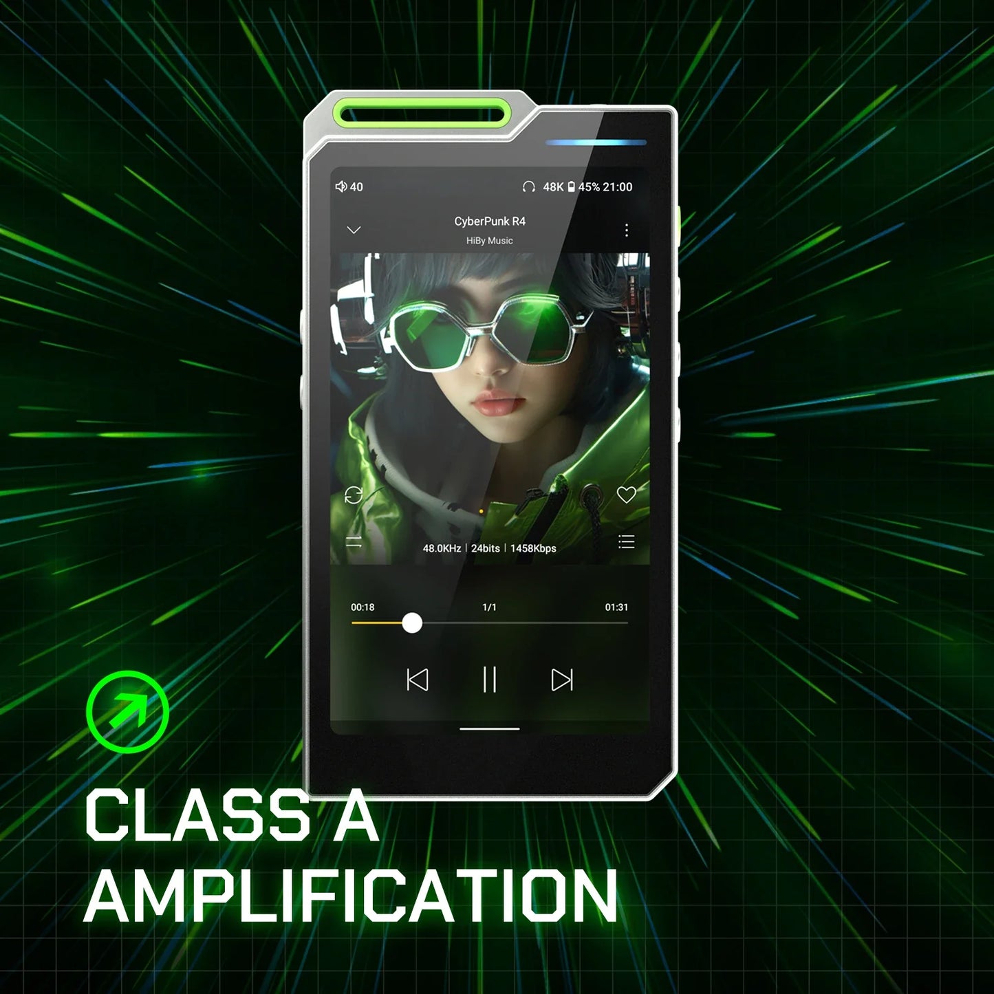 HiBy R4 HiFi Music Player - Android 12, Quad DAC, Bluetooth, WiFi, DSD256, MQA, USB DAC & Headphone Amplifier