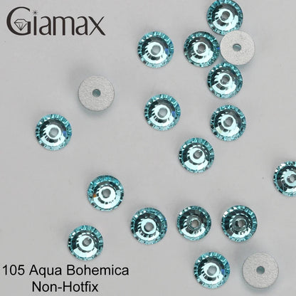 Giamax Purple Velvet Topaz Crystal Rhinestones - Flatback AB Sewing Stones for Garments, Clothes & Bags