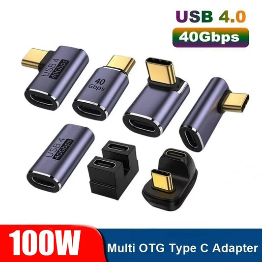 USB-C 4K OTG Adapter - 100W Fast Charging 40Gbps Data Transfer Extension Connector
