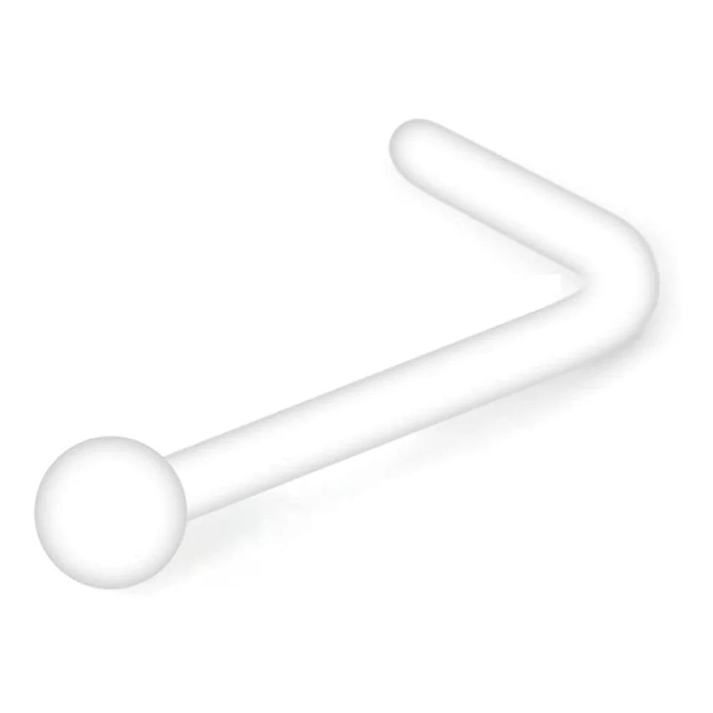 Clear Nose Rings & Studs - Plastic Piercing Retainers for Work, Sports & Healing