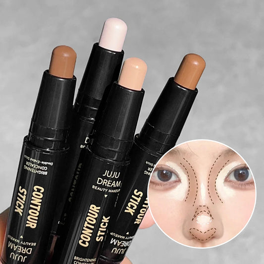 Double Ended Contour Stick - Highlight & Nose Shadow Makeup for 3D Face Sculpting and Brightening