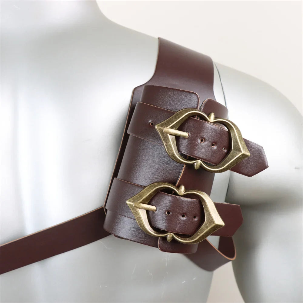 Medieval Viking & Pirate Leather Belt – Sword, Axe, Mace, and Tomahawk Holder with Metal Rings for LARP