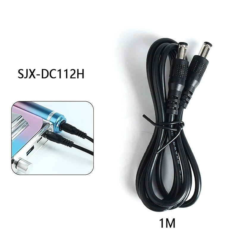 Nail Polishing Machine Connection Cable - 1M/1.5M Double-Head DC Port Handle Line for Rechargeable Manicure Tools