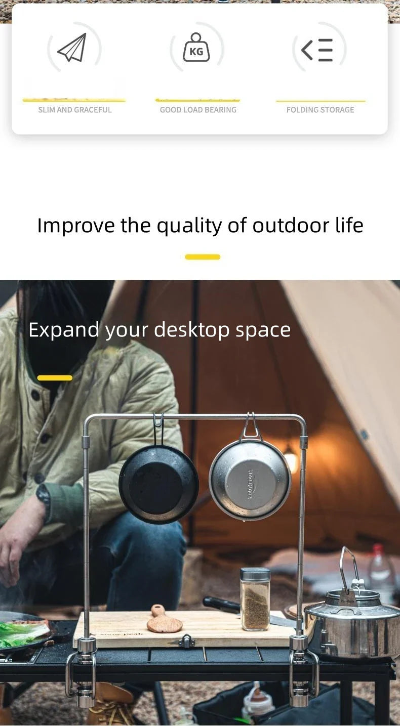 Outdoor Portable IGT Table Light Pole Bracket – Stainless Steel Camping Desktop Accessory