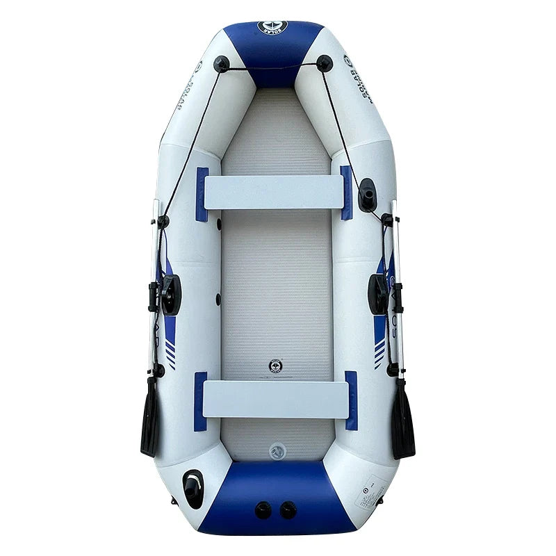 Solarmarine PVC Inflatable Belly Boat – River Fishing Kayak, Fishing Boat with Outboard Engine Installation Option