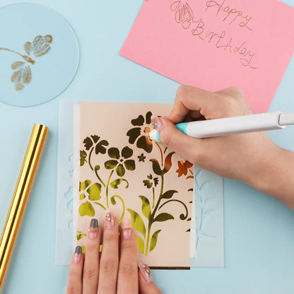 USB Hot Foil Pen Set – 0.8mm Heat-Active Gold Foil Pen for Paper, Leather, DIY Scrapbooking & Cards