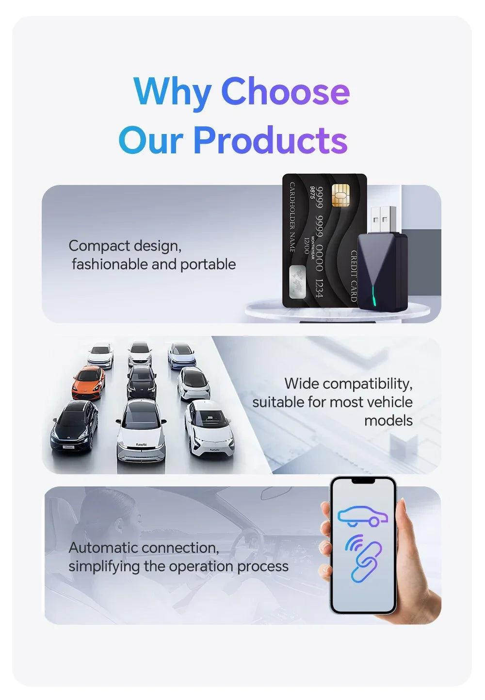 2025 Wireless Android Auto Adapter — Wired to Wireless CarPlay Smart Box with USB Plug & Play, WiFi Auto Connection & Online Upgrade