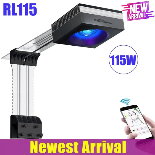 PopBloom WiFi Aquarium LED Light - Full Spectrum Reef Lamp for Coral SPS/LPS Growth & Fish Tank Lighting