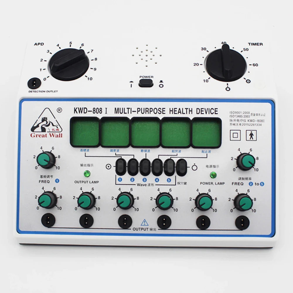 Electric Acupuncture Stimulator Machine — 6-Channel Digital Electro Therapy Massager with Patch Care Kit