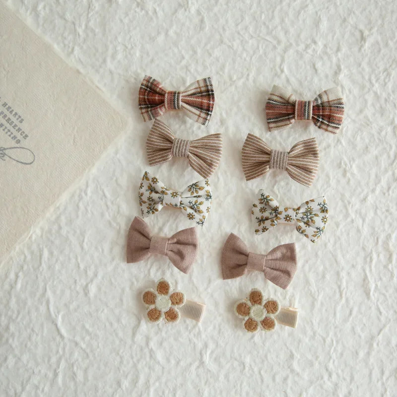 10Pcs Kids Hair Accessories Set - Cute Bow Hair Clips and Barrettes for Baby Girls