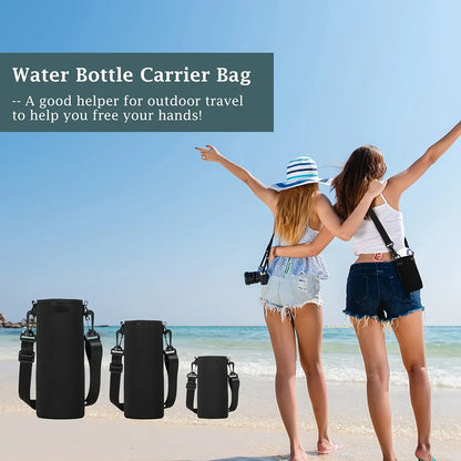 Portable Insulated Water Bottle Holder Bag - Neoprene Thermos Cup Pouch with Adjustable Strap 750ML/1000ML/1500ML