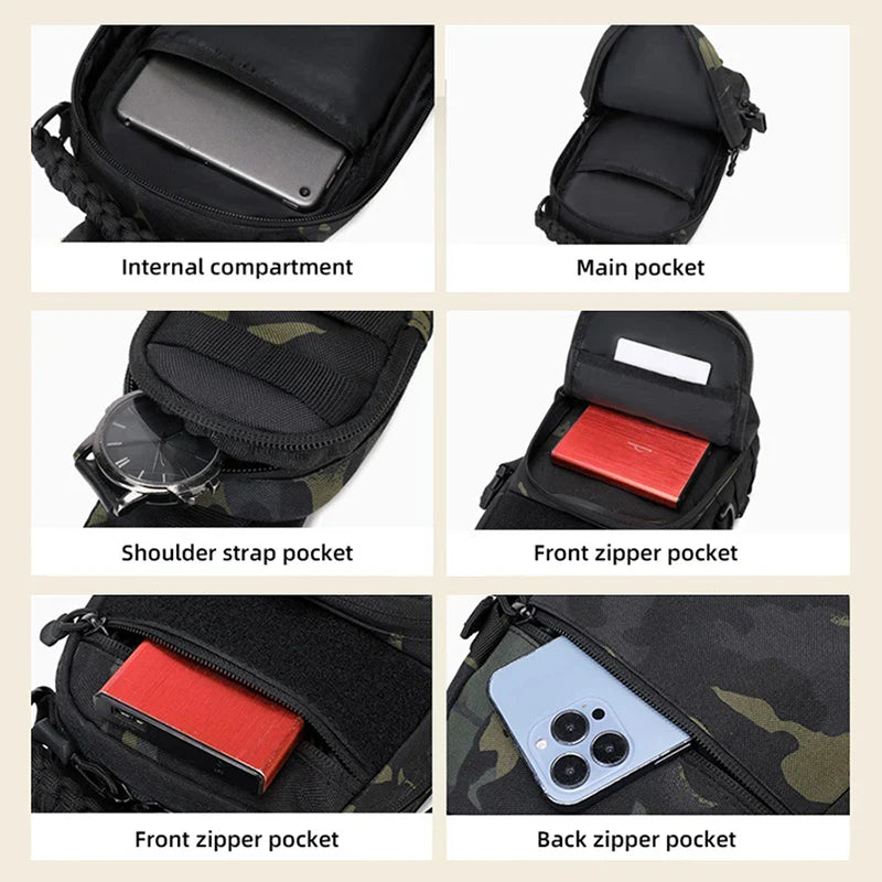 Men’s Tactical Camping Chest Bag – Outdoor MOLLE Sling Shoulder Pack for Hiking, Cycling, Fishing & Climbing