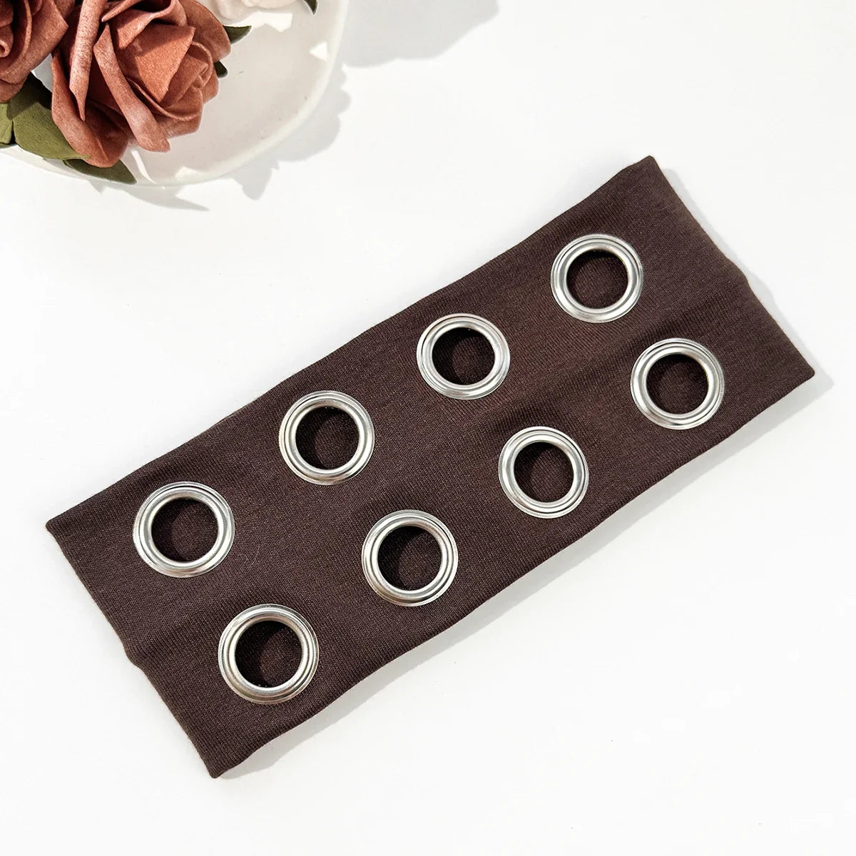 Punk Metal Hollow Eye Headband - Hip-Hop Rock Style Stretch Hair Accessory for Men & Women Music Festivals