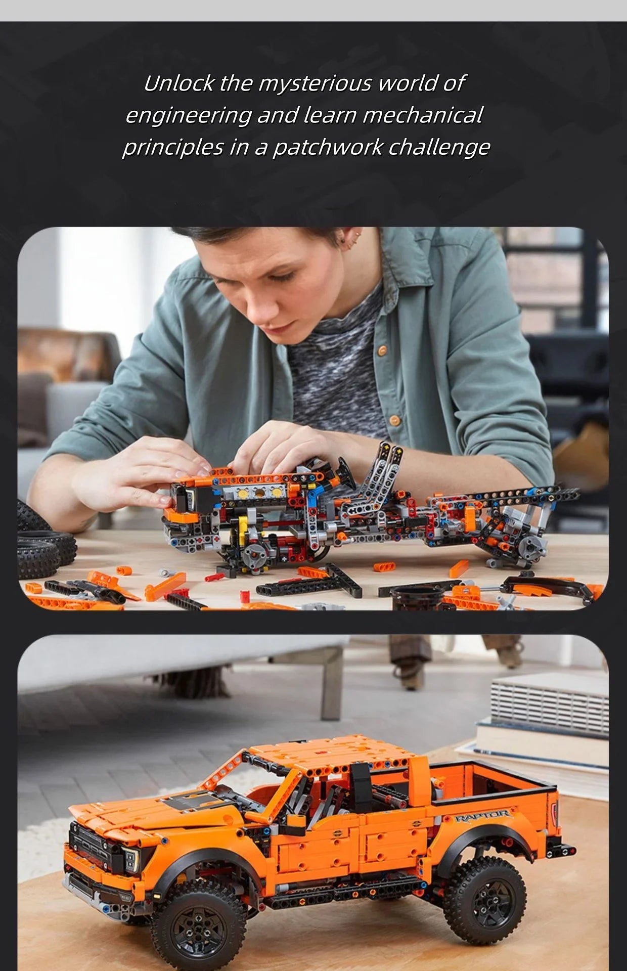 New 1379PCS Ford Raptors F150 Pickup Truck Building Blocks – Technical Sports Car Model Bricks for Kids Racing Vehicle Toy Gifts