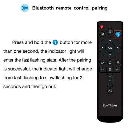 Touyinger 2.4G Bluetooth Projector Remote Control - Wireless Replacement Remote for Q12W Pro Q11W Q10W Plus H6 Pro