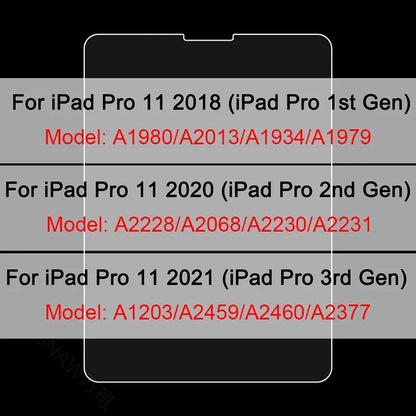 3-Pack Tempered Glass Screen Protector - Apple iPad 10th 9th 8th 7th Mini Air & Pro Series