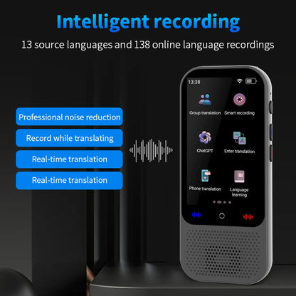 S80 Pro Portable Language Translator Device – 138 Languages Voice Translation with 16 Offline Modes & ChatGPT Smart Conversation Assistant