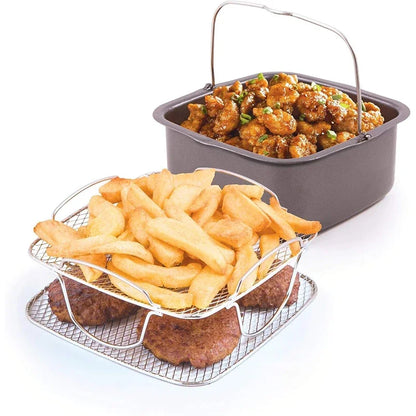 Air Fryer Baking Accessories Set – Wire Oven Grill Rack for 3-5.8QT COSORI, Gowise, Phillips, Ninja, Cozyna