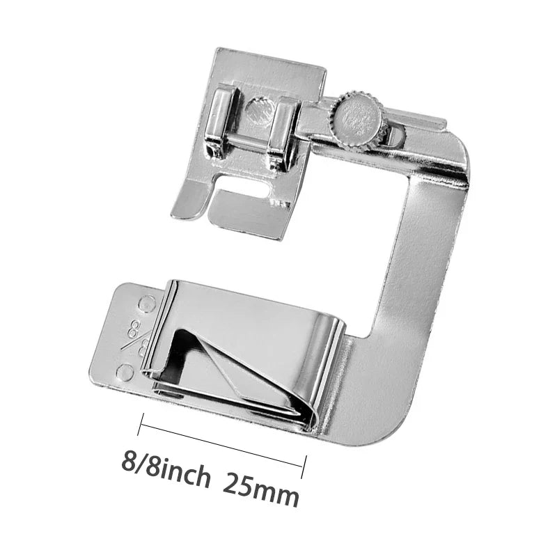 Sewing Machine Rolled Hem Presser Foot - 9mm 13mm 19mm 25mm Multi-Size Sewing Accessory