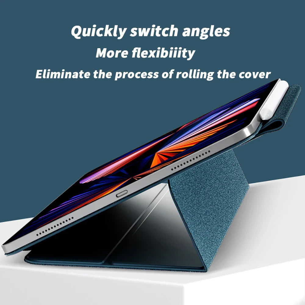 ZOYU Magnetic Smart Cover for iPad: Compatible with iPad 10, 10.9, Pro 12.9, 11 2022 - Also fits iPad Air 4/5, Mini 6 - Full Split Buckle Anti-bending Case