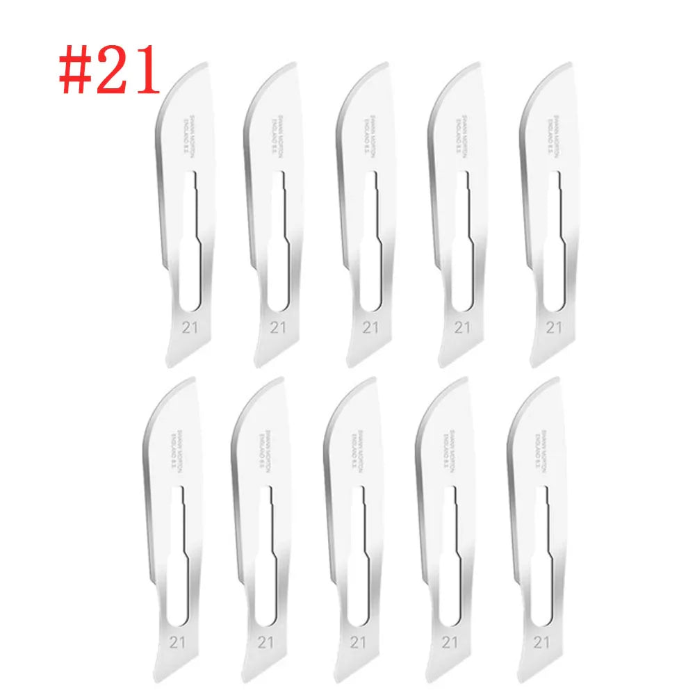 Carbon Steel Surgical Scalpel Set – Blades & Handle for DIY Cutting, PCB Repair, and Animal Surgery