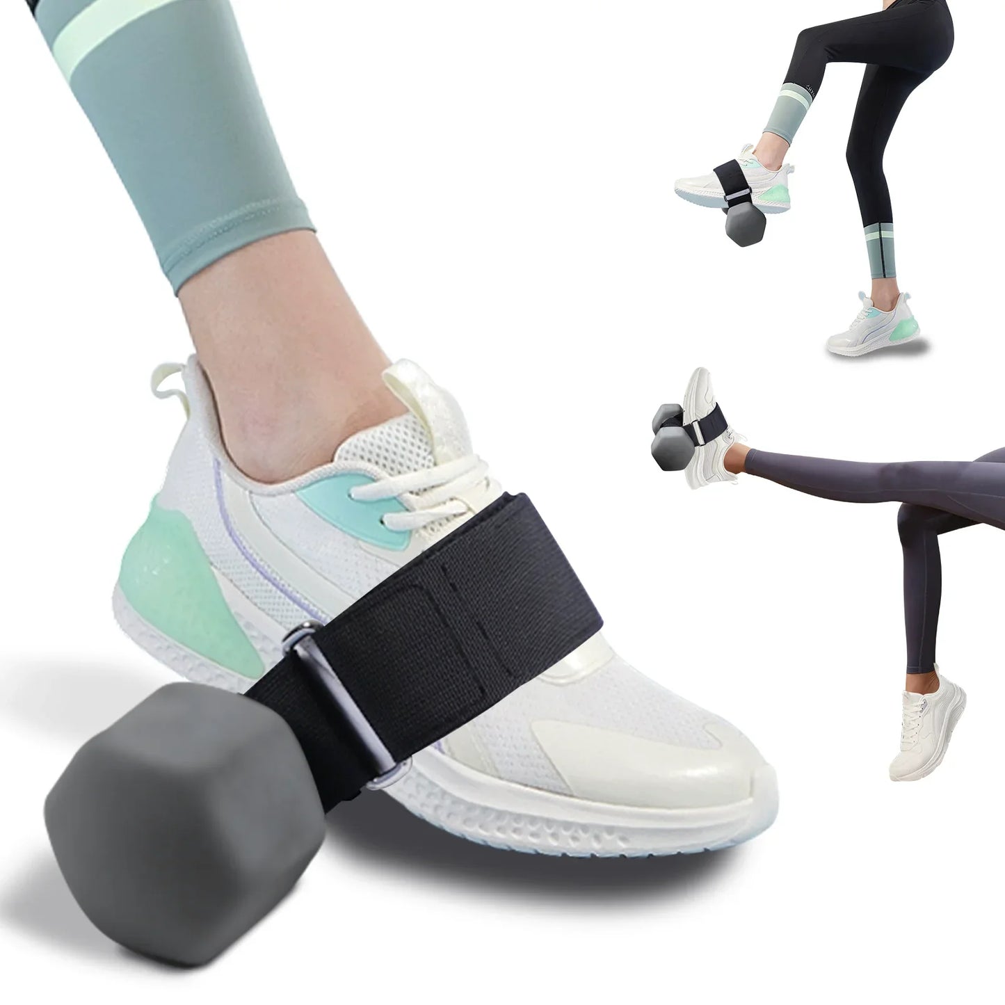 Ankle Weights for Dumbbell Foot Strap Workout - Tibialis Trainer for Knee Raises, Hamstring Lift, Calves, Shins - Fitness Equipment