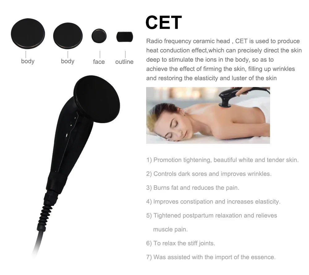 448K CET RET INDIBA Beauty Machine – Thermal Penetration Technology for Facial Lifting, Weight Loss, Skin Rejuvenation & Body Massage